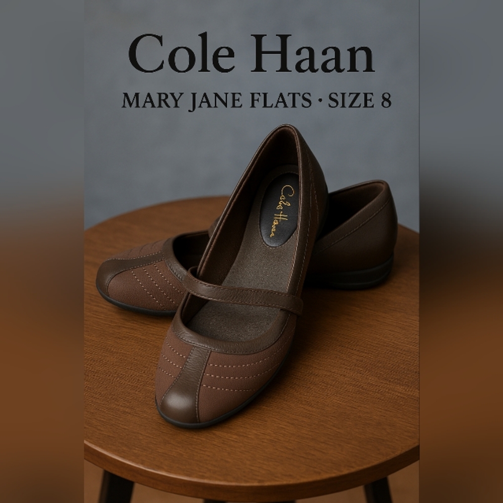 Cole Haan Women's Shoes Mary Jane Flats Brown Size 8